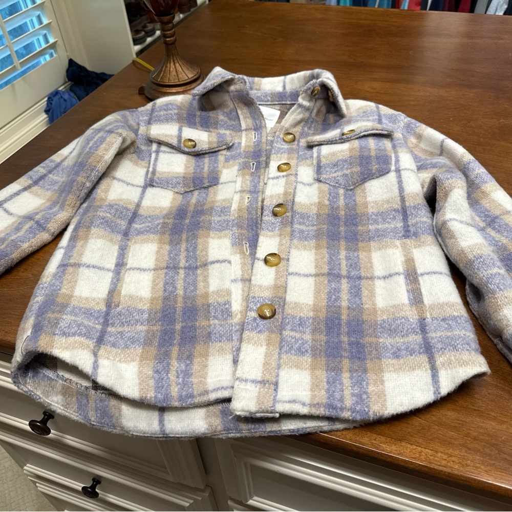 Blank NYC Plaid Jacket in Blue and Tan